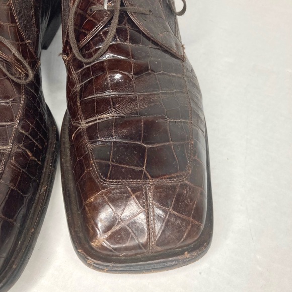 Mezlan Platinum Brown Genuine Crocodile Dress Shoe - Picture 2 of 9